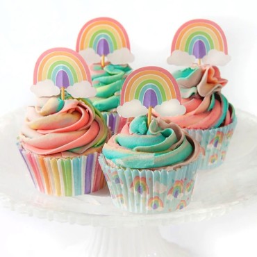 Anniversary House Cupcake Liners Pastel Rainbow 75 Pieces AH-J141