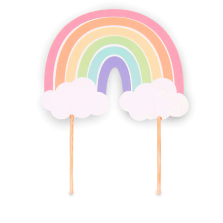 Pastell Regenbogen Torten Topper Anniversary House