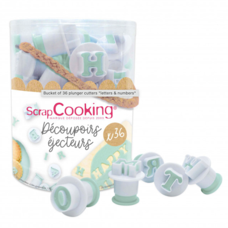 ScrapCooking  Ejecting Cutter Stamp Set Letters and Numbers 36 Stk 3cm VE-SC2035