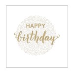Ambiente Happy Birthday Dots Gold Napkins Confetti, 20 pcs