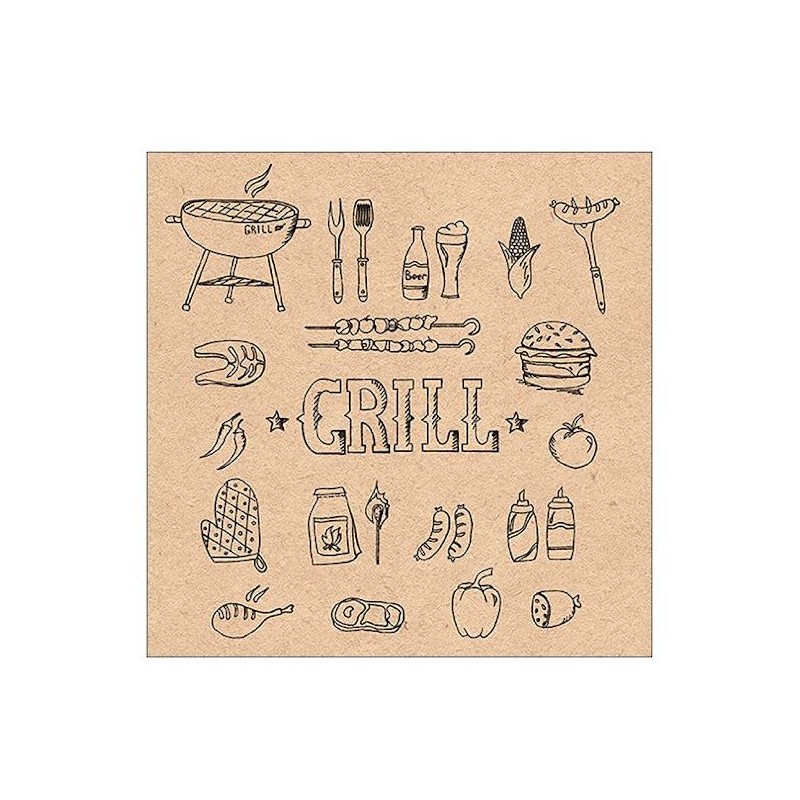 Ambiente Recycled Grill Napkins Kraft, 20 pcs