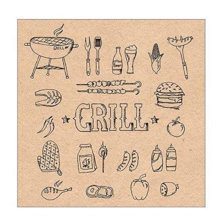 Ambiente Napkins Grill Recycled Kraft 20 Stk 33cm AMB-13316251