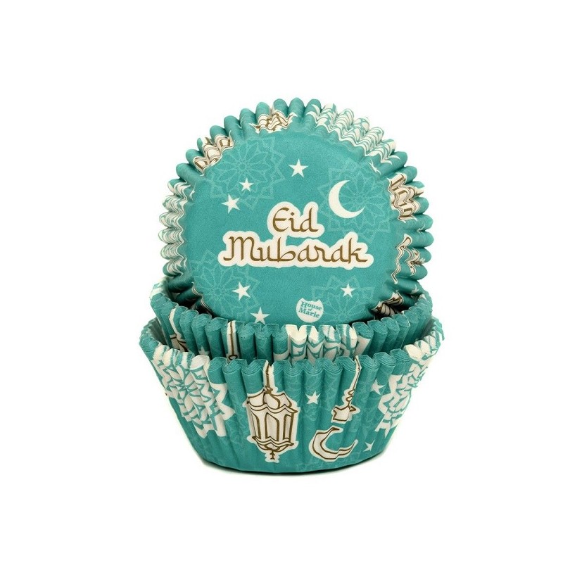 House of Marie Cupcake Förmchen Eid Mubarak, 50 Stück