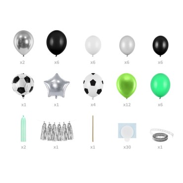 PartyDeco Balloon Arch Kit Soccer 85 Pieces 150cm PD-GBN8
