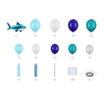 Partydeco Balloon Garland Shark Sea Life 150cm PD-GBN10