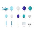 PartyDeco Shark Balloon Garland Kit, 150cm