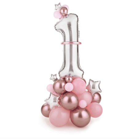 PartyDeco Balloon Bouquet Kit One Pink 50 Pieces 90x140cm GBN7-1-081
