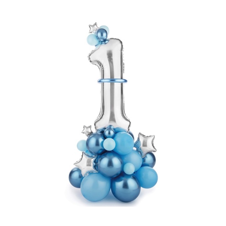PartyDeco One Blue Balloon Bouquet 50 Pieces