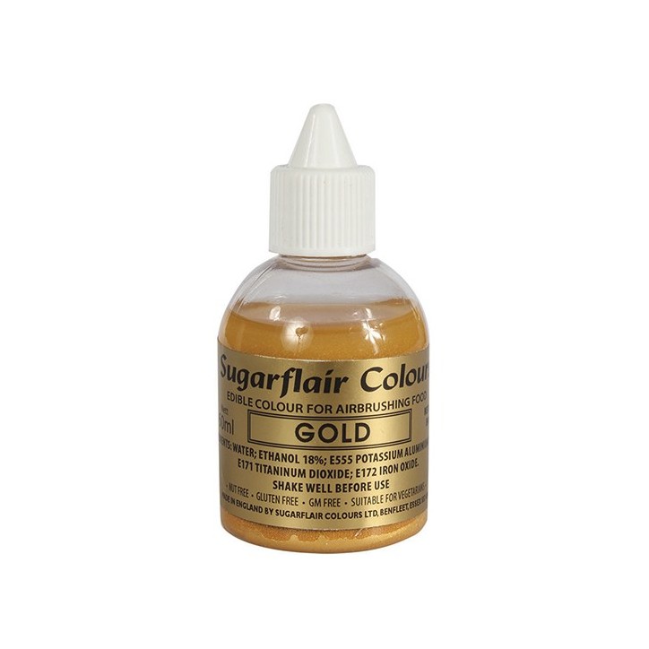 Sugarflair Gold Glitter Airbrush Colour 60ml Sugarflair Gold Glitter Airbrush Colour 60ml