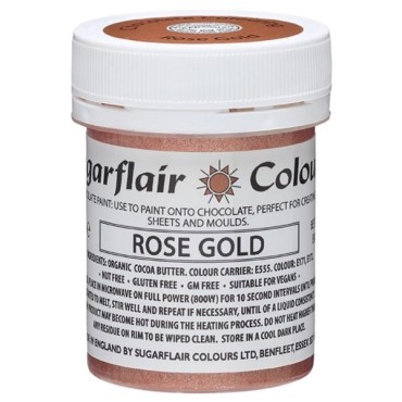 Edible Chocolate Paint - Rose Gold Sugarflair Colours T102 Free