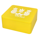 Birkmann Yellow Tin Box Aloha, 21x19x9cm
