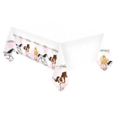 Horse Table Cloth - Amscan Beautiful Horses Party Collection - 0194099037884