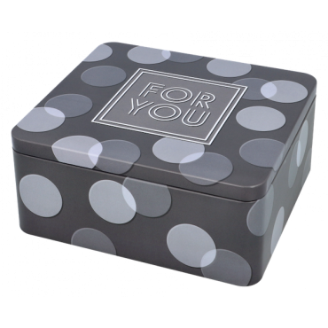 Birkman Cookie Tin Box For You Grey 21x19x9cm EH-7590367
