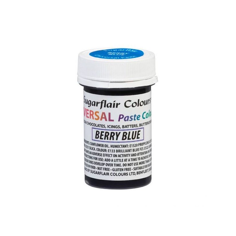 Sugarflair Universal Paste Colour Berry Blue, 22g