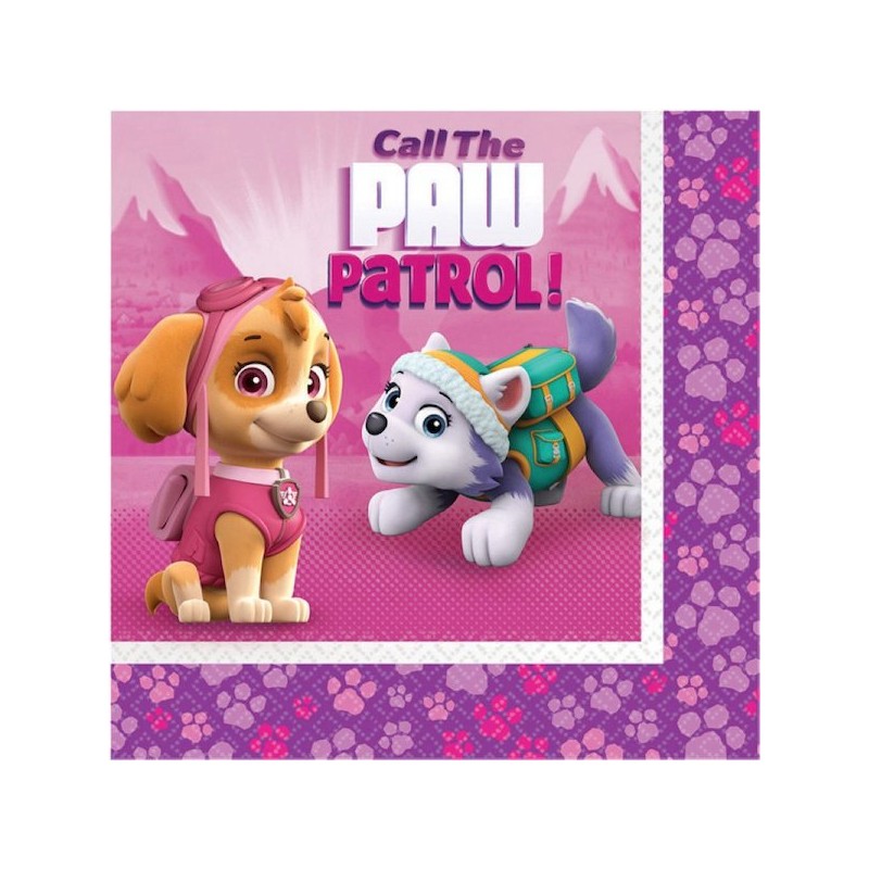 Amscan Paw Patrol Paper Napkins Pink, 20 pcs