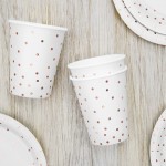 PartyDeco Rose Gold Polka Dots Party Cups, 6 pcs