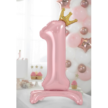 PartyDeco Standing Foil Balloon Number One 84cm PD-FB126M-1-081J