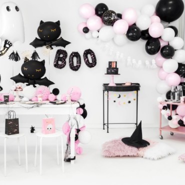 PartyDeco Paper Cups Halloween Boo! Pink-Black-Gold 220ml PD-KPP61-EU1