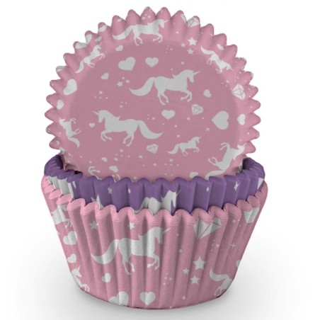 Unicorn Cupcake Cases Pink-Lilac, 75pcs