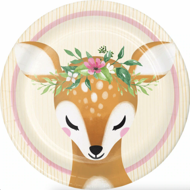 Anniversary House Deer Little One Lunch Paper Plates 18cm AH-PC350479