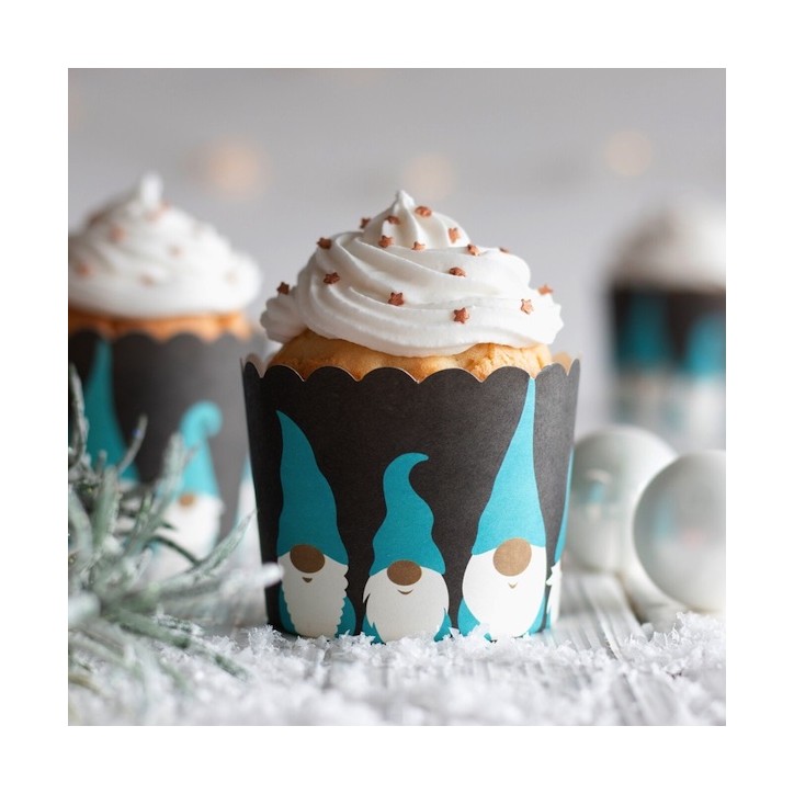 Städter Backbecher Set Wichtel Maxi 12 Stück – Weihnachts Muffinförmchen