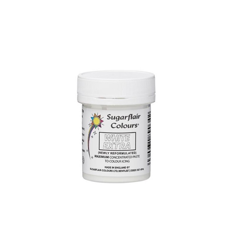 Sugarflair Maximum Concentrated Paste Colours - Extra White, 42g