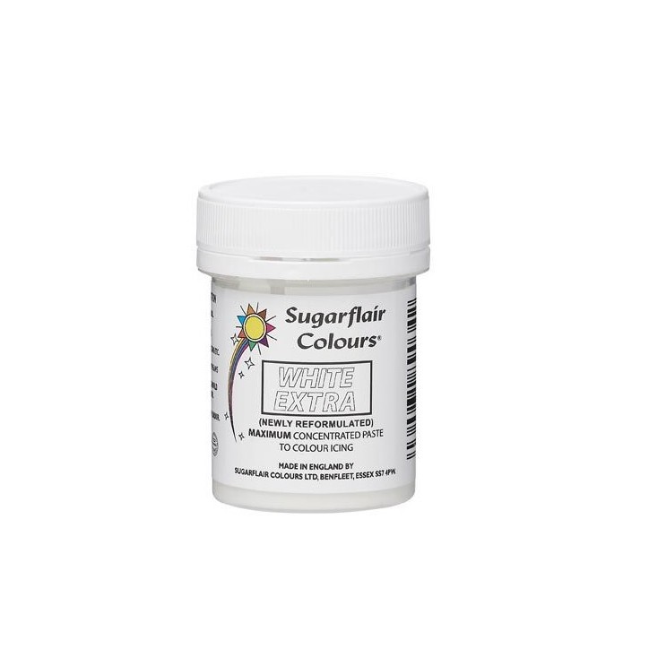 Sugarflair Extra White Food Colour Paste 42g – Professional White Gel Colour