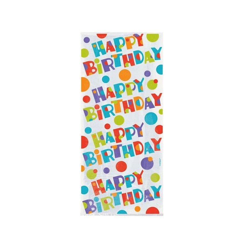 Unique Party Bubbly Happy Birthday Cello Bags, 20 pcs