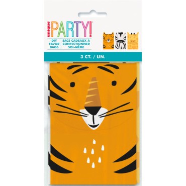 Unique Party Favour Bags Animal Safari 3pcs 12.7x8.9cm UP-73929