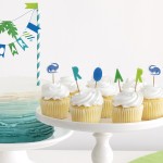 Unique Party Blue-Green Dino Birthday Candles, 6 pcs