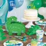 Unique Party Blue-Green Dino Birthday Candles, 6 pcs