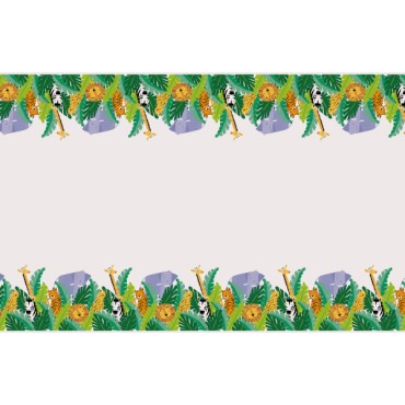 Unique Party Plastic Table Cover Animal Safari 137x213cm UP-78353