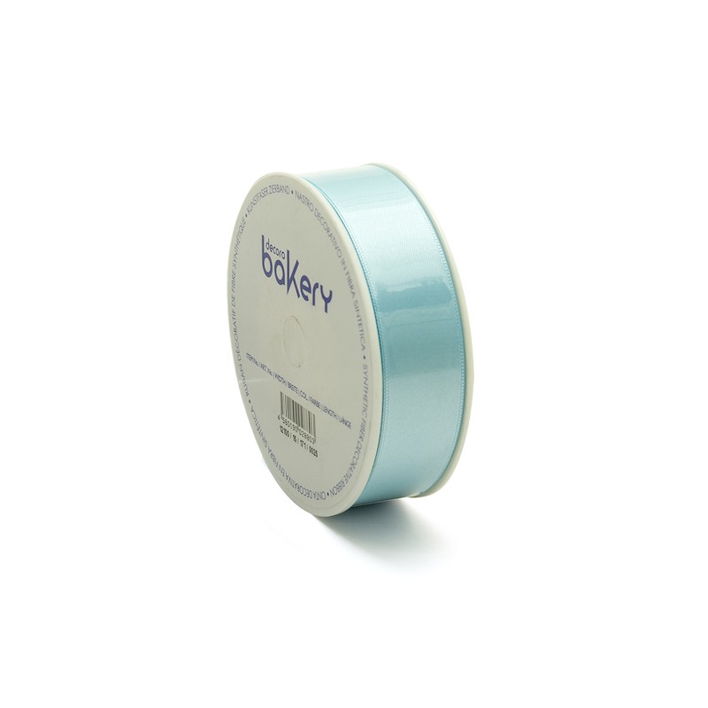 Decora Double Satin Ribbon Coil Light Blue, 25mm x 25m