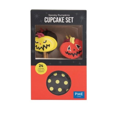 PME Cupcake Set Spooky Halloween Pumpkins 24 Stück PME-CUT26
