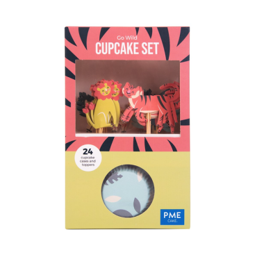 PME Cupcake Set Go Wild Safari Tiere 24 Stück PME-CUT20