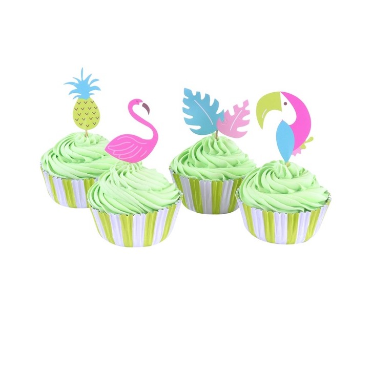 PME Cupcake Set Tropical 24 Stück – Tropical Cupcake Förmchen & Topper PME Cupcake Set Tropical 24 Stück – Tropical Cupcake Förmchen & Topper