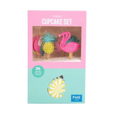 PME Cupcake Set Tropical Pineapple Flamingo 24 Pieces PME-CUT28