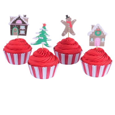 PME Cupcake Set Gingerbread Village Christmas 24 Pieces PME-CUT19