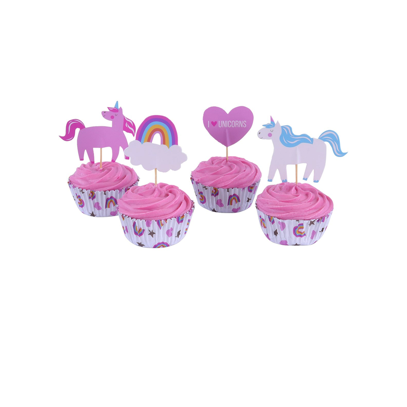 PME Cupcake Set I love Unicorns, 24 pcs