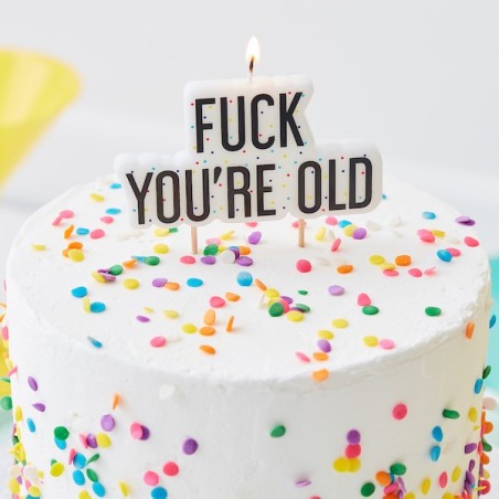 Ginger Ray Fuck You're Old Birthday Candle 10cm GR-NA-620