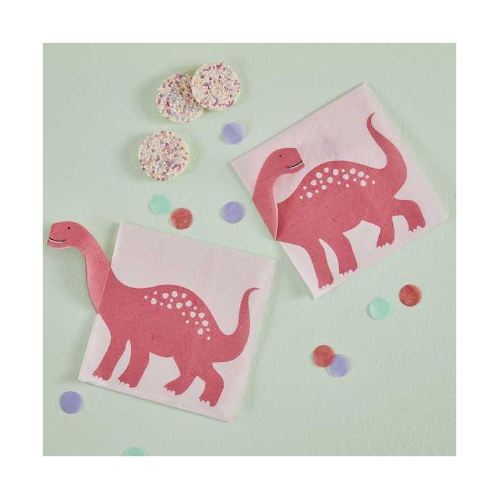 Ginger Ray Pink Dino Napkins 16pcs – Pink Dinosaur Party Napkins Ginger Ray Pink Dino Napkins 16pcs – Pink Dinosaur Party Napkins