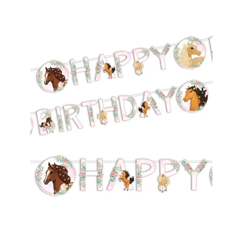 Amscan Beautiful Horses Happy Birthday Garland 140cm