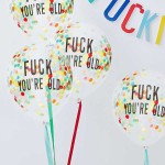Ginger Ray Fuck You're Old Confetti Balloons, 5 pcs