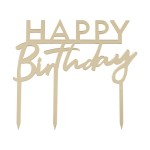 Ginger Ray Happy Birthday Acrylic Cake Topper Gold
