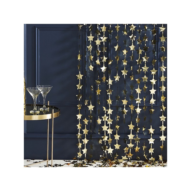 Ginger Ray Gold Star Party Backdrop, 120x200cm