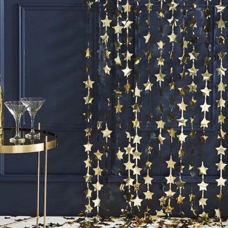 Ginger Ray Gold Foil Stars Backdrop Curtain 120x200cm GR-POP-418