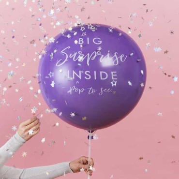 Ginger Ray Giant Balloon Gift Surprise Reveal Purple GR-SG-119