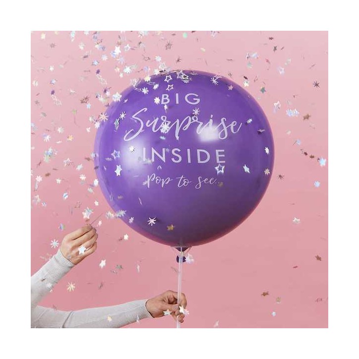 Ginger Ray Riesenballon Geschenküberraschung 90cm – Überraschungsballon Violett Ginger Ray Riesenballon Geschenküberraschung 90cm – Überraschungsballon Violett