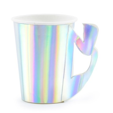 6 Party Cups Mermaid iridescent - Mermaid Party Supply