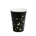 PartyDeco Bat Party Cup Black/Gold, 6 pcs